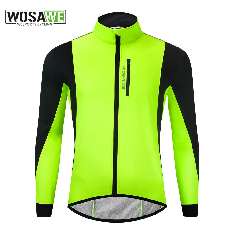 WOSAWE giacche da corsa da uomo antivento invernali giacca a vento in pile termico riflettente ciclismo abbigliamento da bicicletta MTB Bike Sports