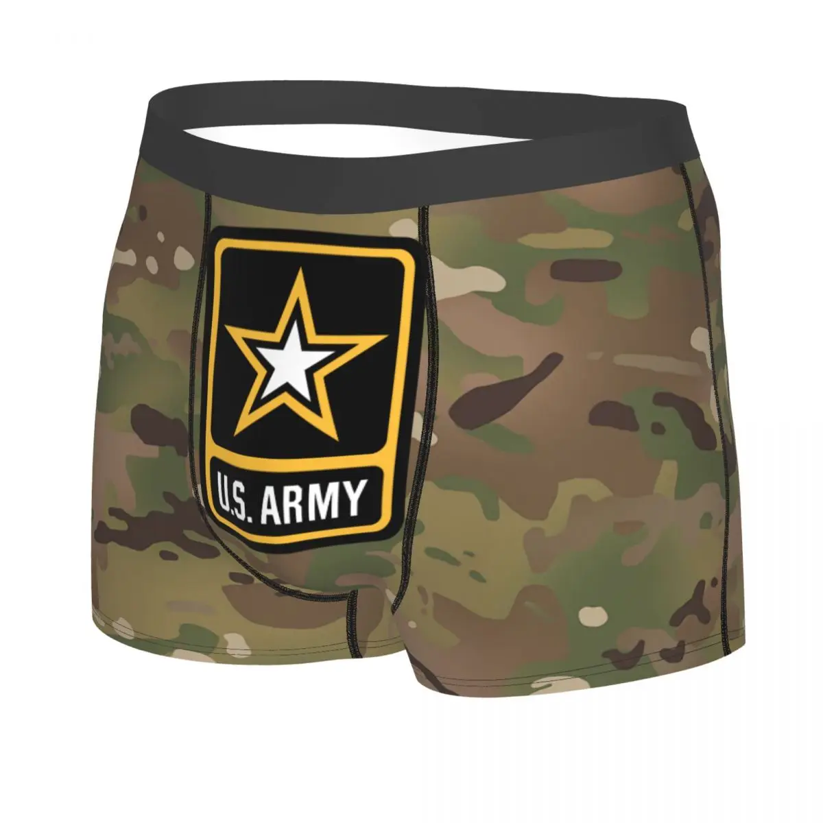 US Army Star Logo Underwear Men Sexy United States Soldier Camo Camouflage Boxer Shorts Panties Briefs Breathbale Underpants