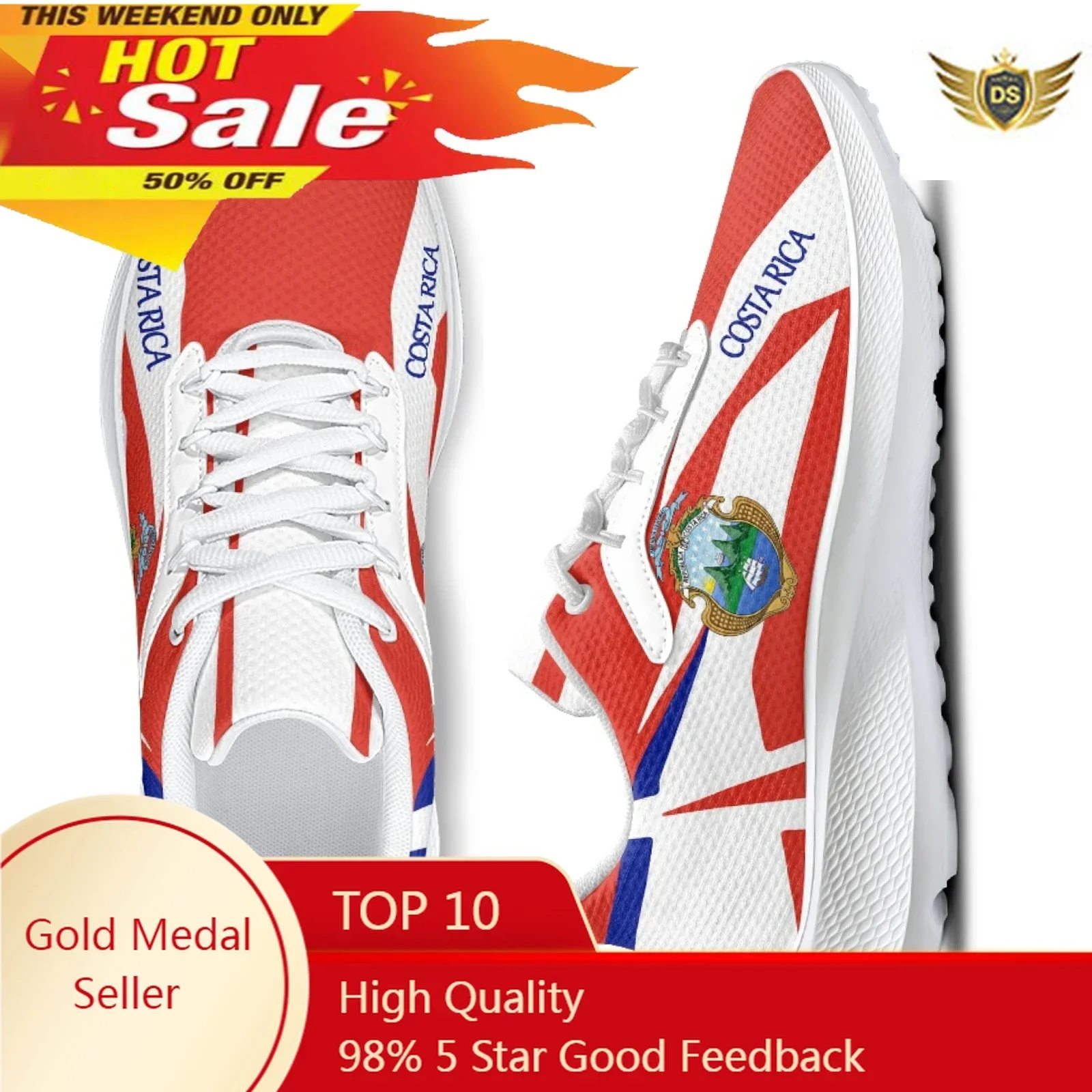 

Costa Rica Flag Women's Sneakers Fashion Unisex Brand Summer New Sneakers Lightweight Lace Up Walking Shoes Zapatos
