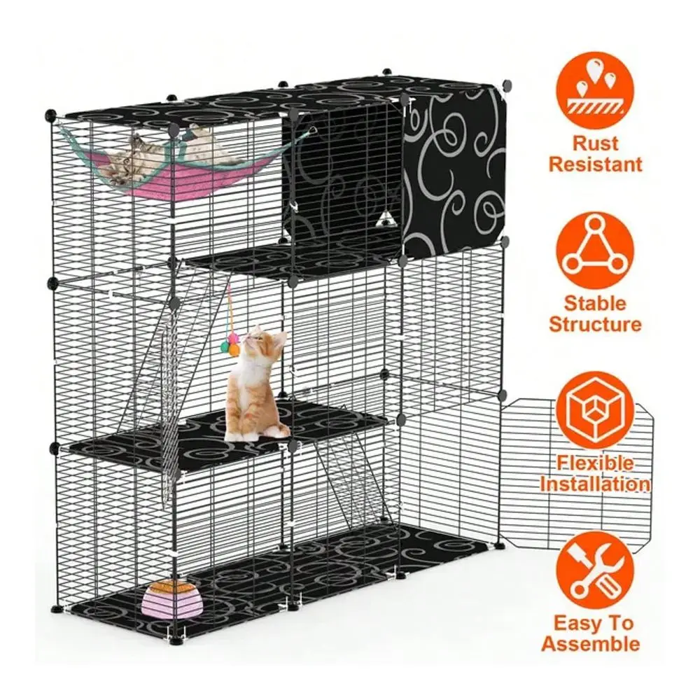 

X41.73 X28.34 SemiEnclosed Pet Fence Spacious Playpen For Small Medium Pets Kitten Puppy Rabbit, Indoor Outdoor Use,Dog Stuff,D