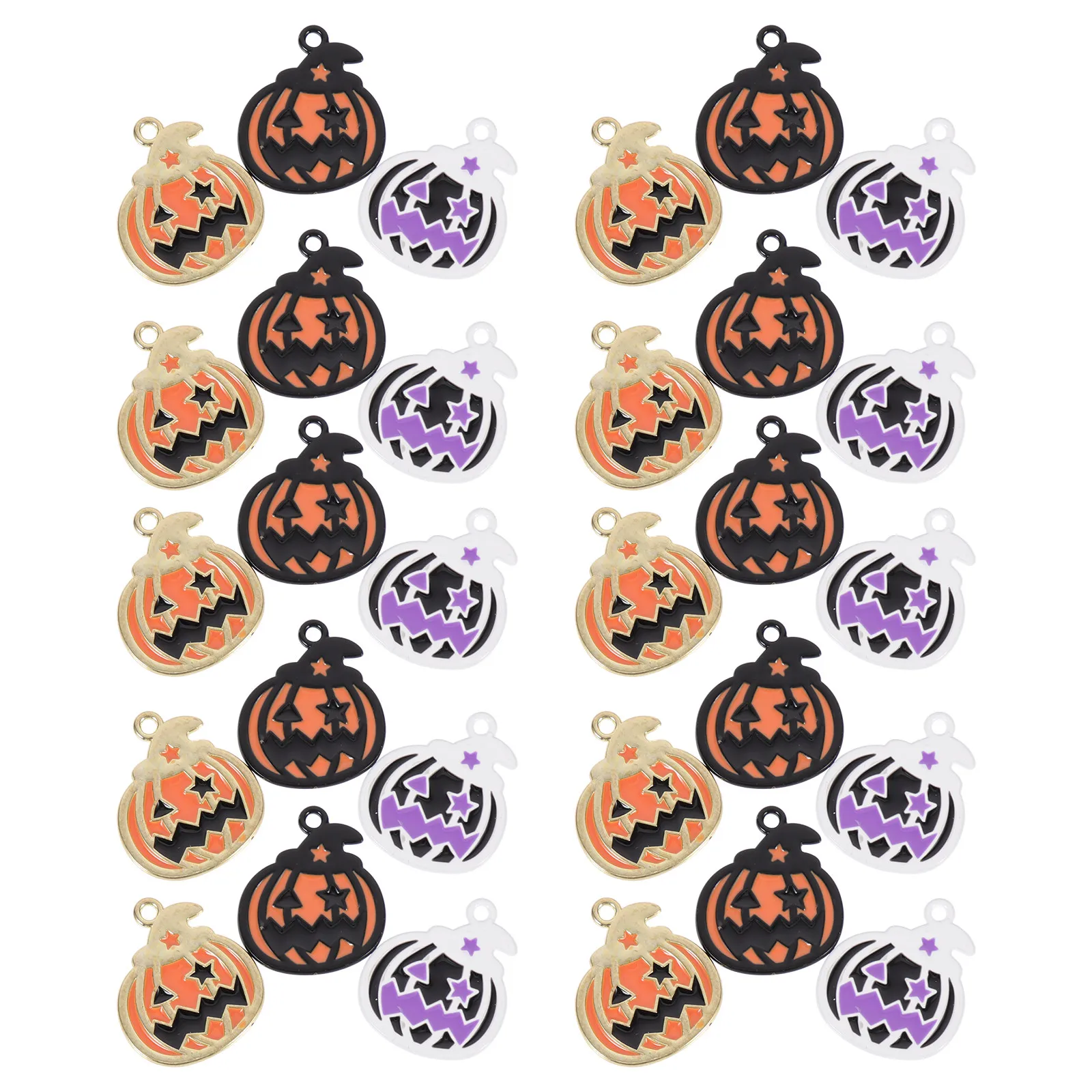30pcs Halloween Pumpkin Charms for DIY Jewelry Making – Alloy Pendants for Necklace, Earrings, Bracelet, Keychain