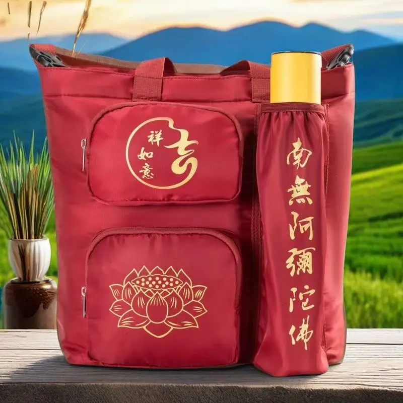 high-end-temple-buddha-worship-special-shoulder-bag-crossbody-waterproof-layperson's-travel-incense-burning-outdoor-backpack