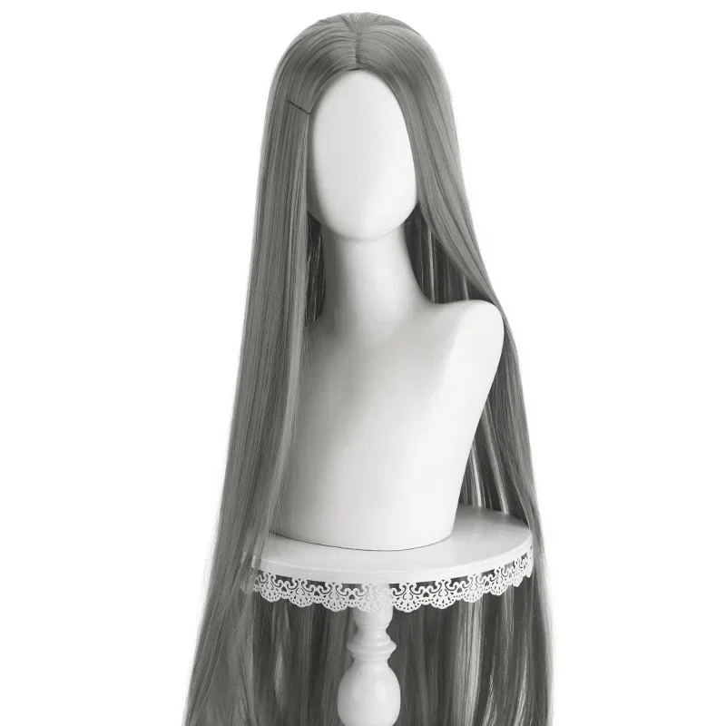 Lange gerade Cosplay-Perücke, 100 cm, Mittelscheitel, zentraler Split, blond, rosa, rot, lila, hitzebeständige Kunsthaar-Perücken