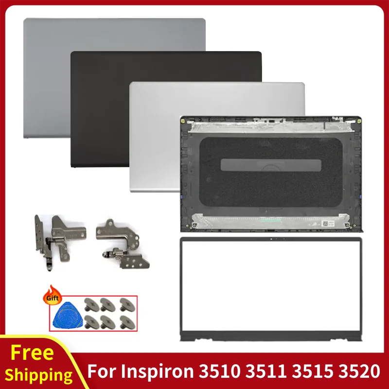 For Inspiron 15 3510 3511 3515 3520 3521 New Laptop LCD Back Cover Front Bezel Hinge Shell Black Silver Gray Rear Lid Top Case