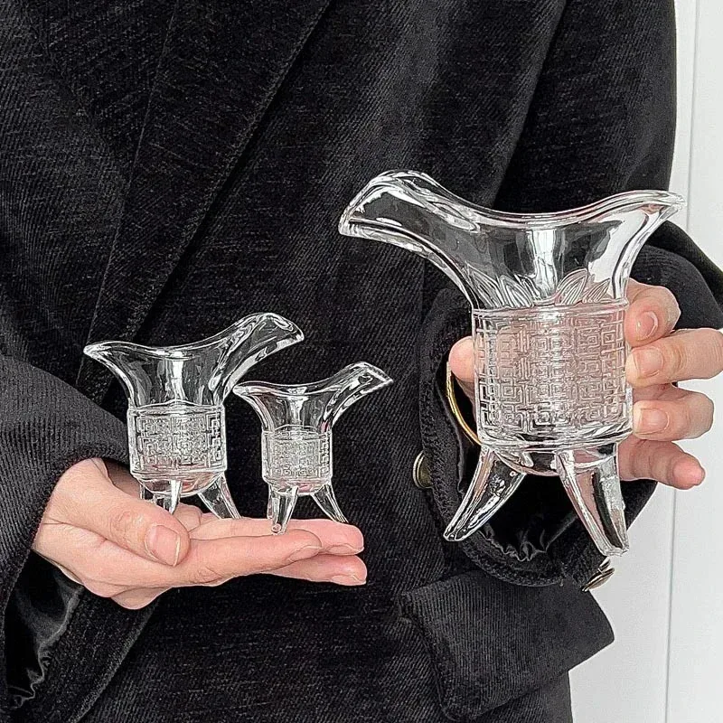 

TOPLIVING 4pcs Sets Ancient Imperial Wine Cups Korean Style Whiskey Glass Glasses Retro Duke Cup Creative Wine Mug Classical Dri