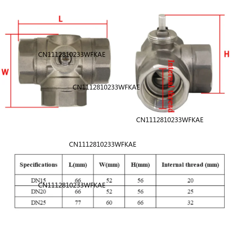1PCS DN15/20/25/32/40 Stainless steel Motorized Control Valve 2-way 3-way Electric Thread Ball Valve Body M24*1.5 replacemet