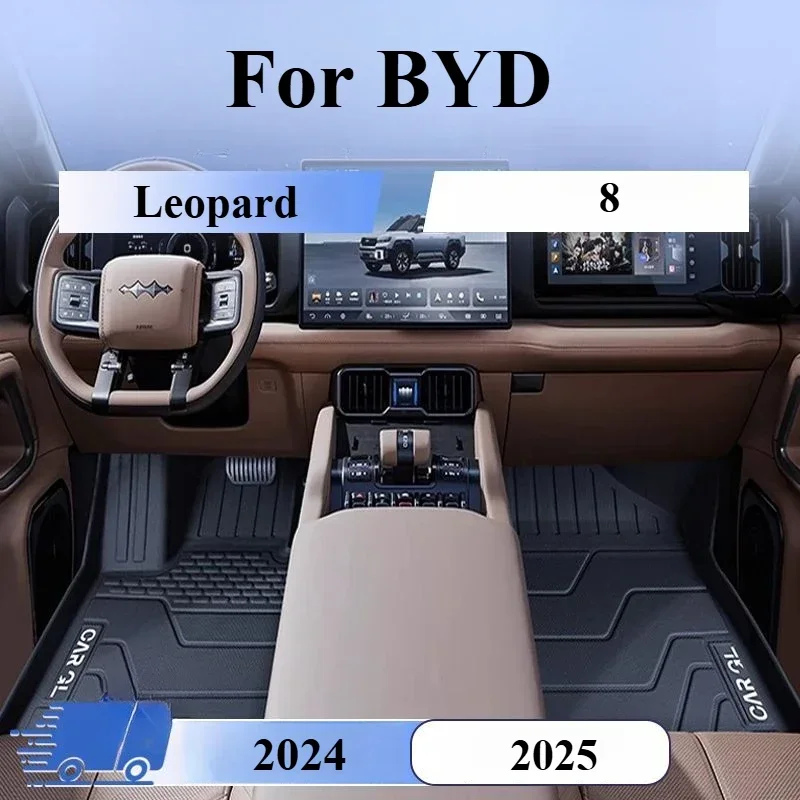 

3pc Car Floor Mats for BYD Leopard 8 2024 2025 Four Seasons Waterproof Non-slip Floor Mat NEW TPE Special Car Accessories