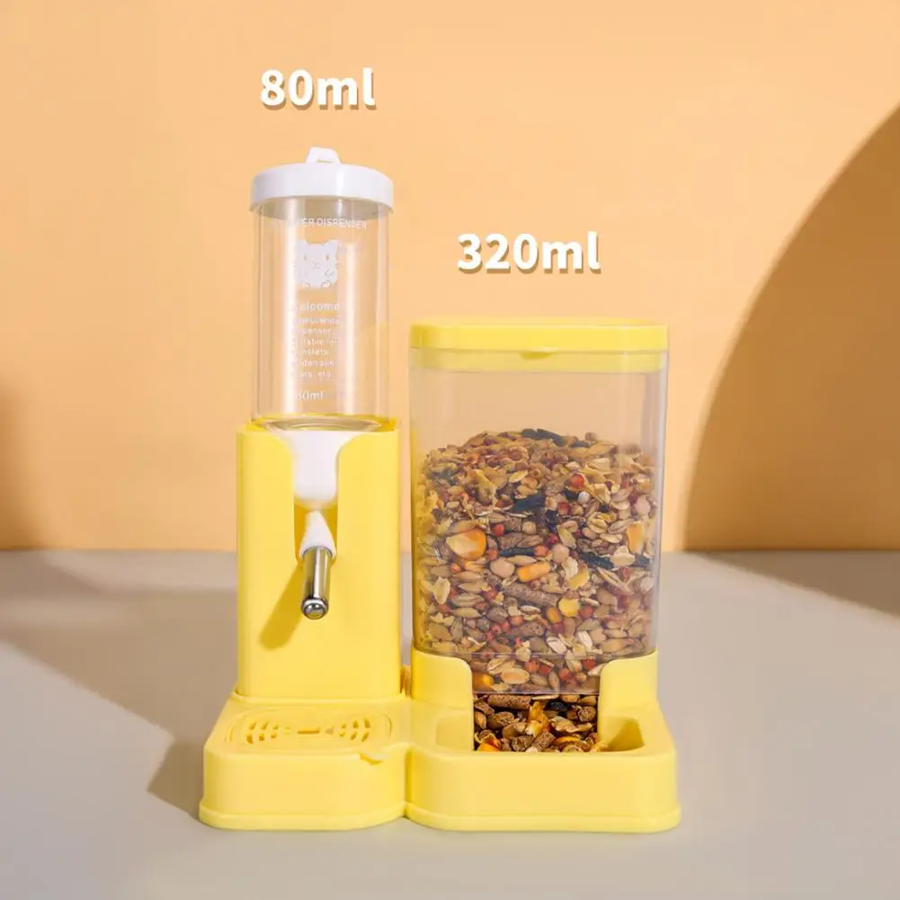 Hamster Water Food Feeder Leak-Proof Easy to Clean Automatic Water Food Feeder Small Pets Guinea Pigs Rabbits Pet Supplies