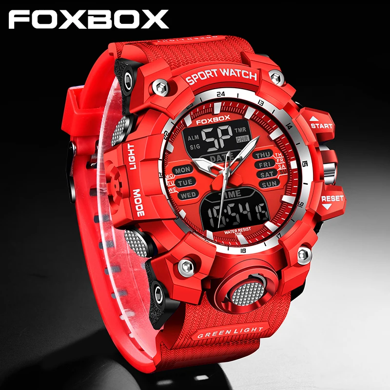 

FOXBOX 2024, новые цифровые мужские часы LIGE, брендовые часы, студенческие часы, мужские уличные военные водонепроницаемые наручные часы, мужские Reloj Hombre