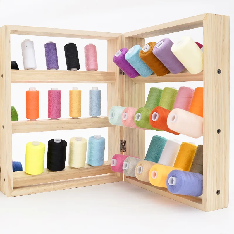 Home Embroidery Folding Frame Wooden Sewing Thread Storage Box Spool Yarn Holder Multiple Size Sewing Rack Organizer