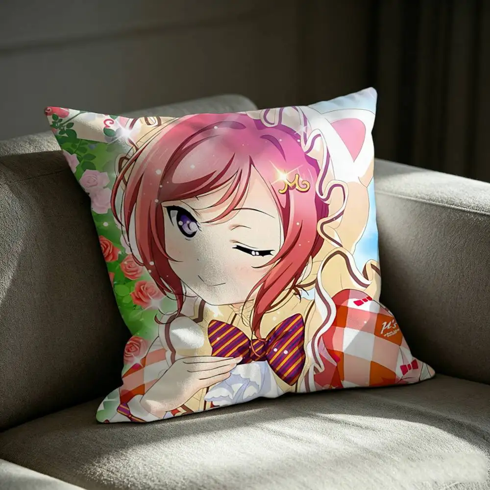 Muse N-Nishikino Maki Love-L Square Sofa Pillow Cover Solid Color Living Room Home Decor Cushion Case