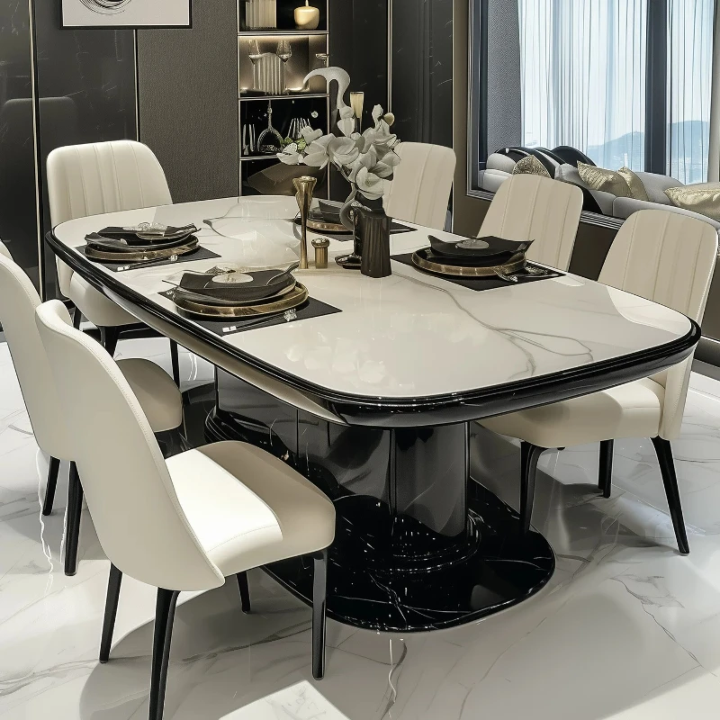 Premium Modern Dining Table High-End Microcrystalline Stone Top with Storage Base for Contemporary Home designer furniture