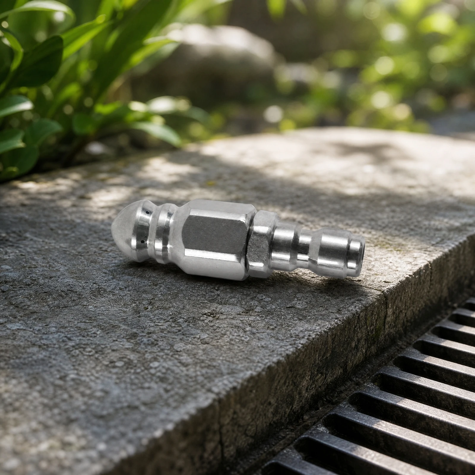 High Pressure Sewer Cleaning Nozzle Long-Lasting Stainless Steel Drain Nozzle with Quick Connect Fitting Compact for Plumbers