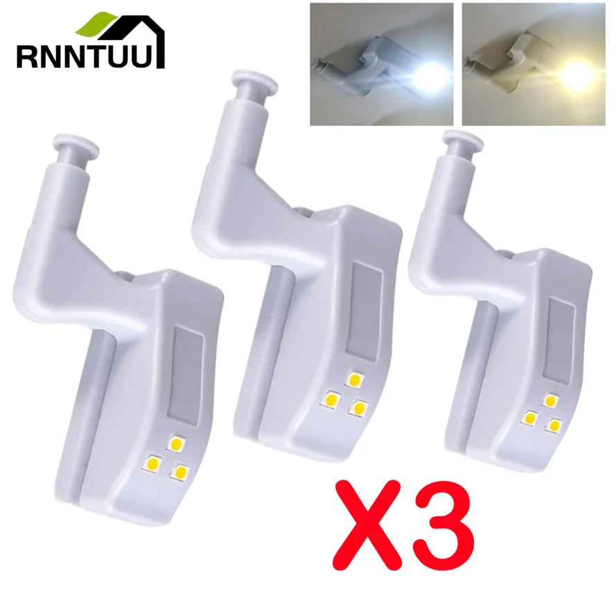 3/PCS LED Under Cabinet Light Universal Wardrobe Light Sensor Led Armario Inner Hinge Lamp For Cupboard Closet Kitchen