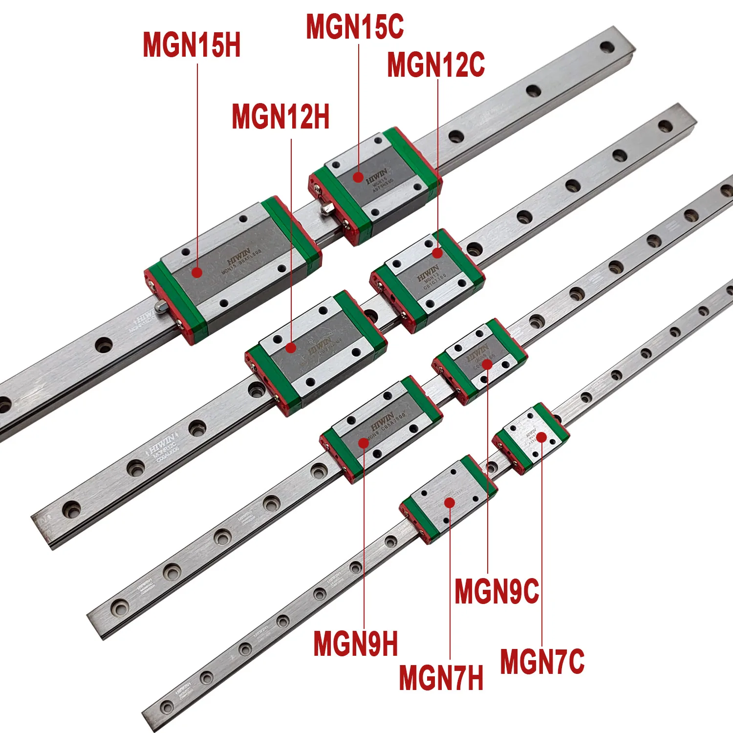 하이윈 미니 선형 가이드 레일 블록 캐리지, CNC 3D 프린터 부품, MGN12H, MGN9H, MGN12C, MGN15C, MGN7H, MGN9H, MGN12H, MGN15H