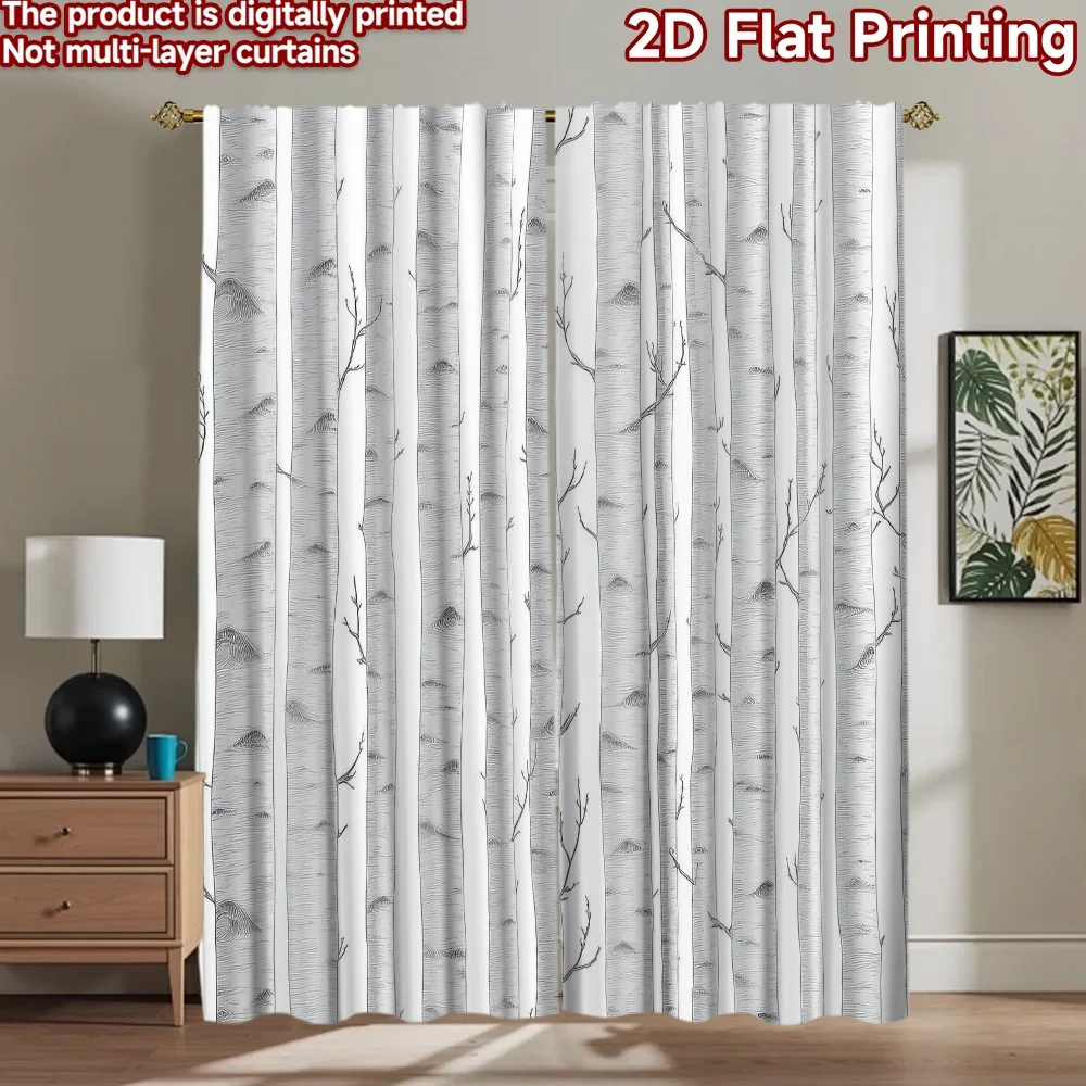 

1pc 2D flat Photography Backdrop Photography Backdrop Black and White Birch Forest 100% Polyester Anniversary for Home and party