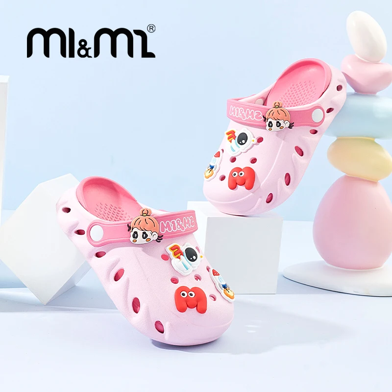 M1&M2 Cartoon Boys Girls Slippers Summer Cute Slides Sandals Mules Soft Sole Breathable Anti-slip Indoor Outdoor Beach Footwear