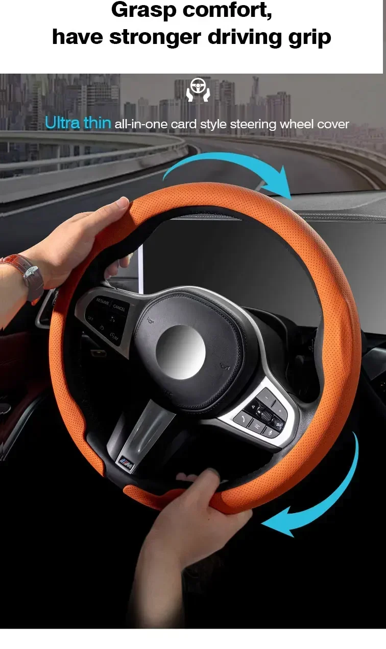 Rutschfester, atmungsaktiver Lenkradbezug Auto-Zubehör für Tesla Model 3, Model X, Model S, Model Y 2019-2026 – Detail 2