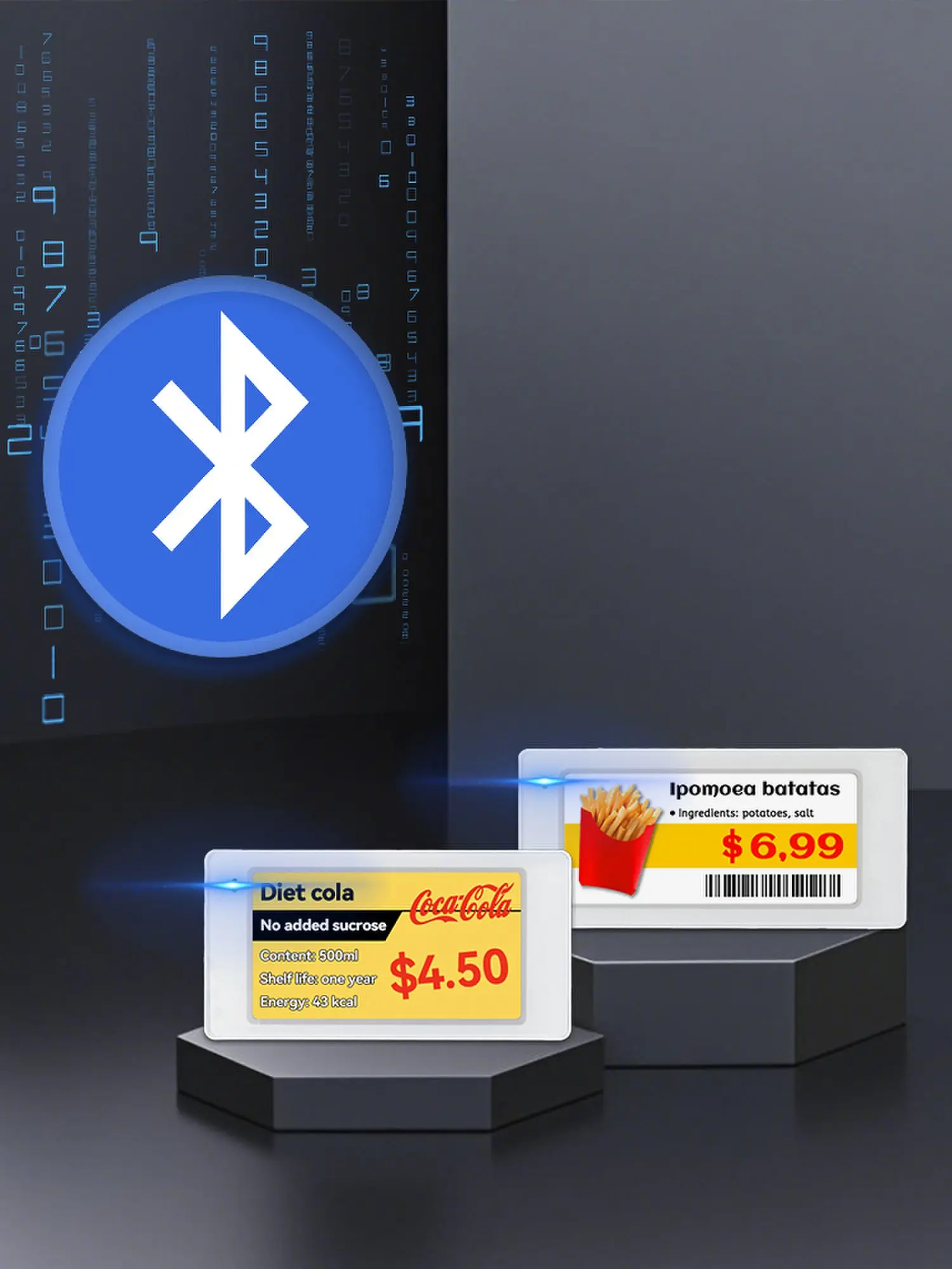Elektroniczna etykieta regałowa BLE o przekątnej 2,9 cala, z wyświetlaczem e-ink w 4 kolorach, cyfrowe etykiety cenowe do sklepów detalicznych. — 2
