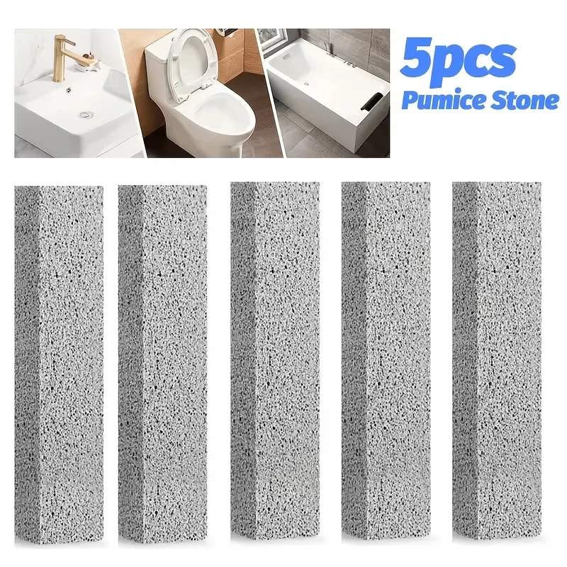 5pcs Heavy-Duty Pumice Stone Cleaning Sticks - Grease, Grime, Rust Remover - Stackable, for BBQ Grill, Toilet, Kitchen, Bathroom
