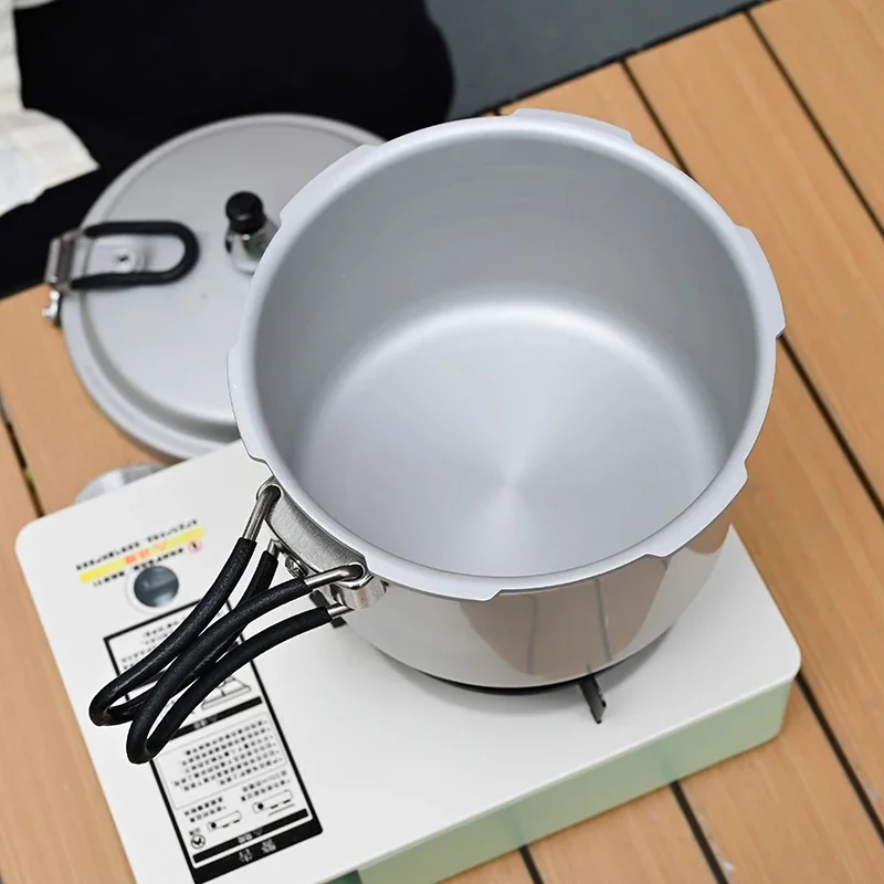 Panci presto portabel untuk luar ruangan, panci presto dataran tinggi untuk perjalanan sendiri, penanak nasi mini kecil dengan pegangan lipat