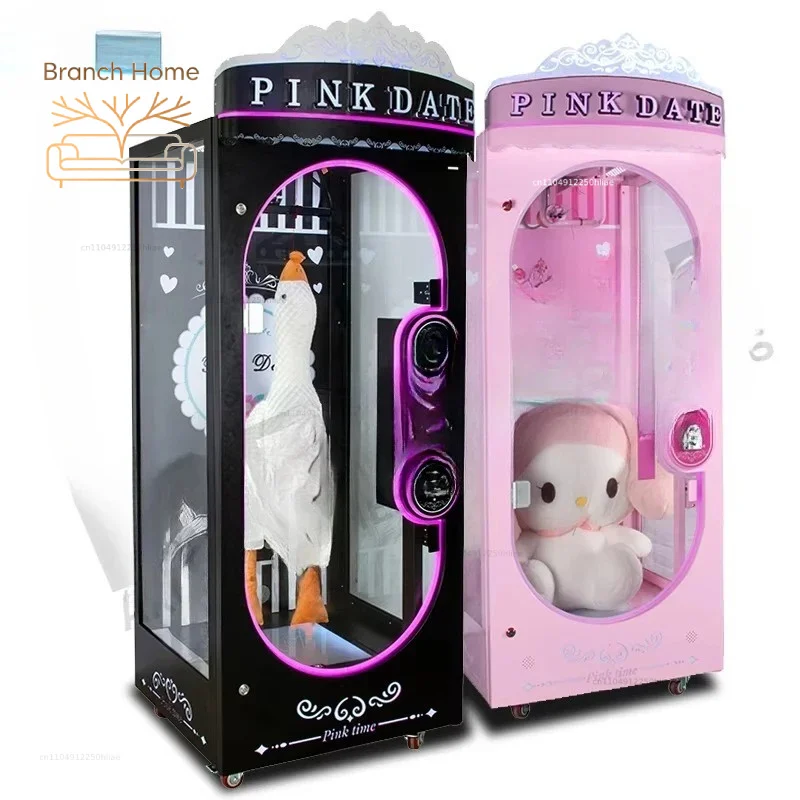 Amusement Park Coin Operated Cut Your Price Claw Gift Game Machine Arcade pink Date Plush Toy Prize Vending Machine for Sale