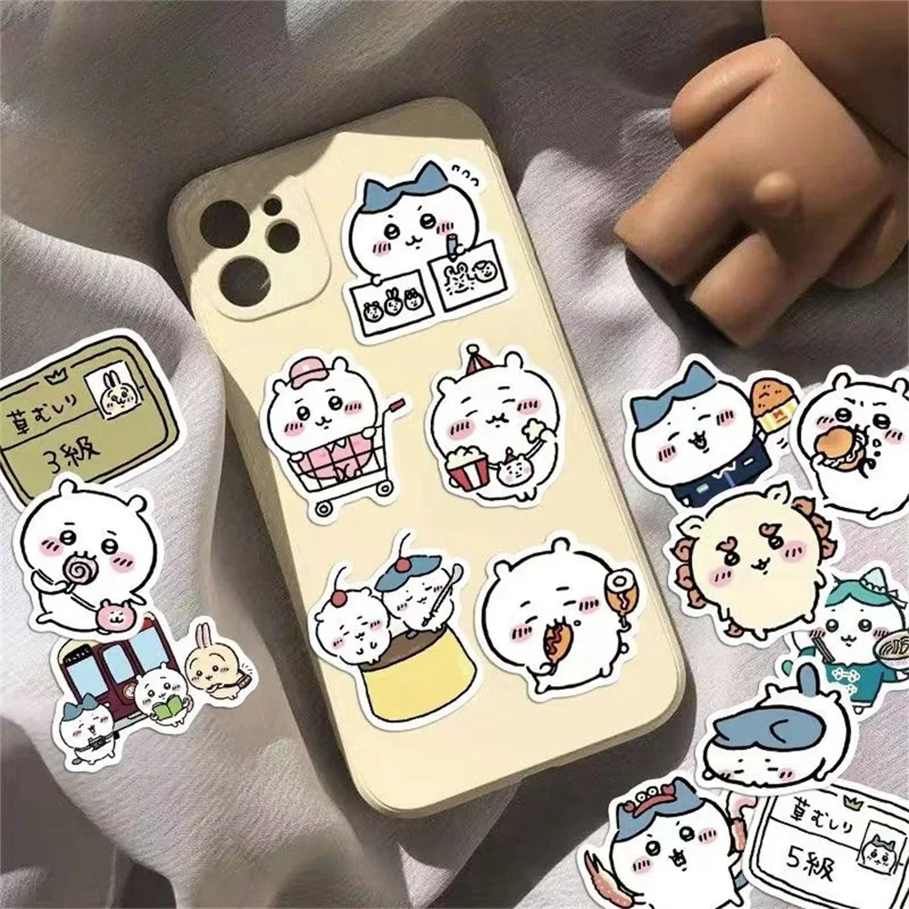 60/100 Buah Stiker Dekoratif Lucu Anime Chikawa Lucu Hachiware Usagi DIY Bagasi Ponsel Laptop Stiker Grafiti Mainan Anak-anak