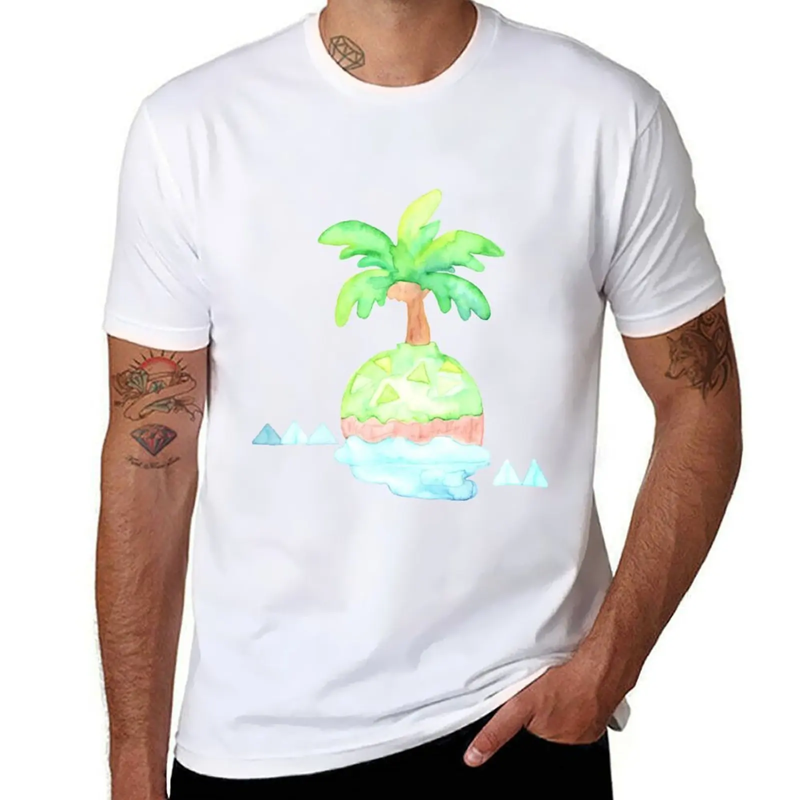 

ACNH Loading Island Watercolor T-Shirt funny t shirts man funny t shirts cotton T-Shirt