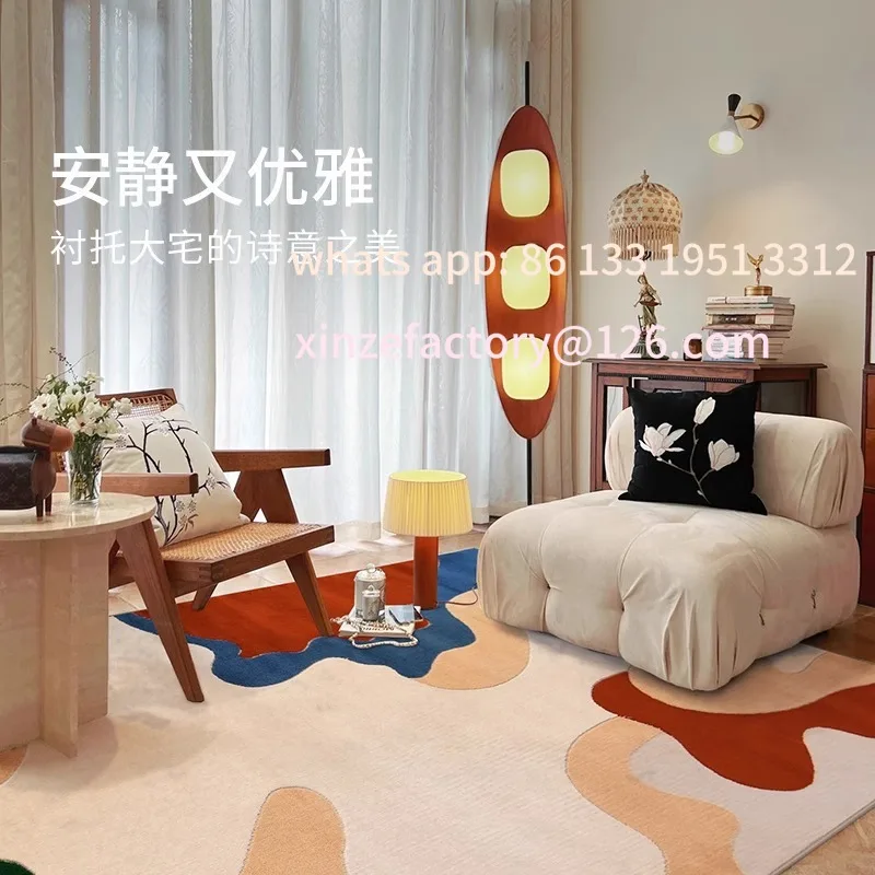 

Customizable Modern Simple Nordic Color Art French Retro Living Room Carpet Abstract Oil Painting Designer Recommended Bedroom M