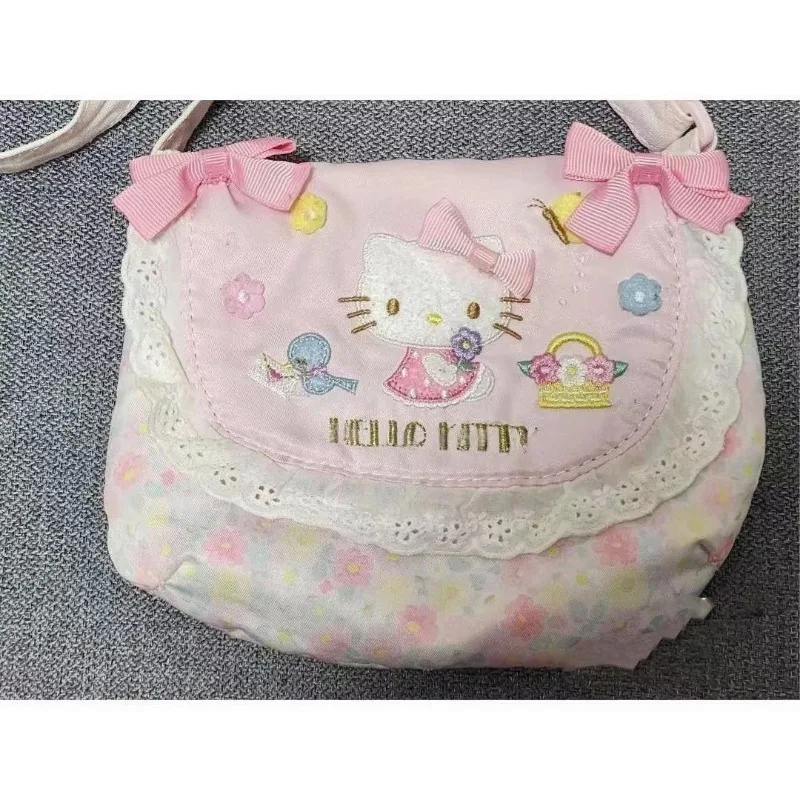 MBTI lindo bolso de hombro de Hello Kitty para mujer bordado dulce moda exquisita bolso cruzado Lolita estético bolso Vintage