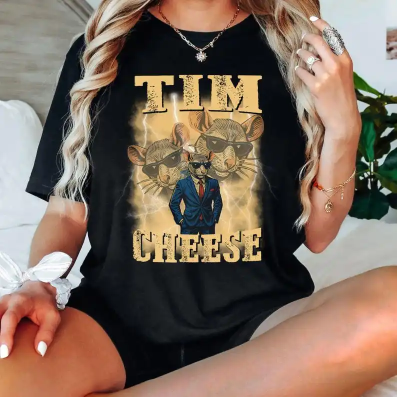 Tim Cheese Meme Shirt, Funny Baseball Bat T-Shirt, Italian Brainrot Dank Meme Tee, Weirdcore Unhinged Humor Shirt