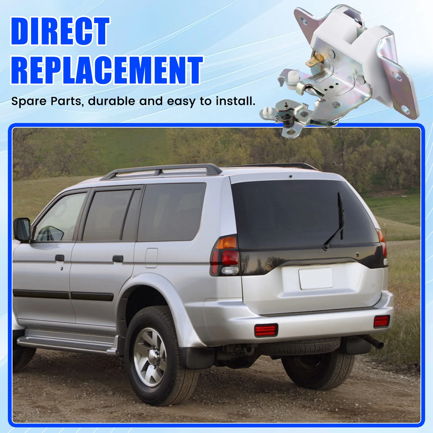 

#102N MR503021 Trunk Latch Actuator Lock For Mitsubishi Montero 1996-2004 (Silver)