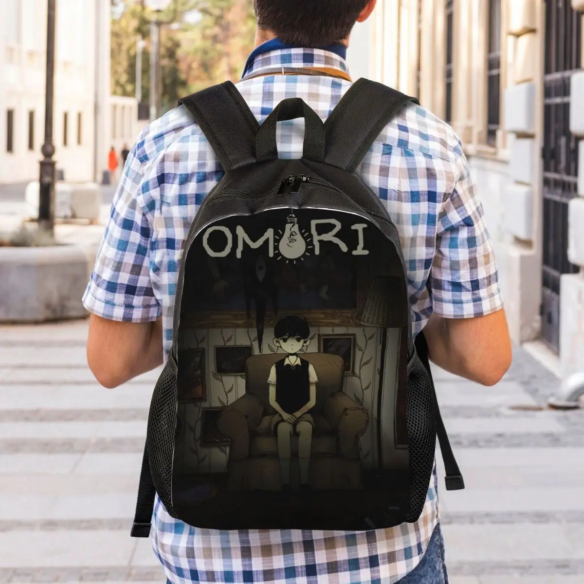 Omori Play Game Mochilas para Mulheres e Homens, Escola, Estudante Universitário Bookbag, Fits 15 "Laptop Bags