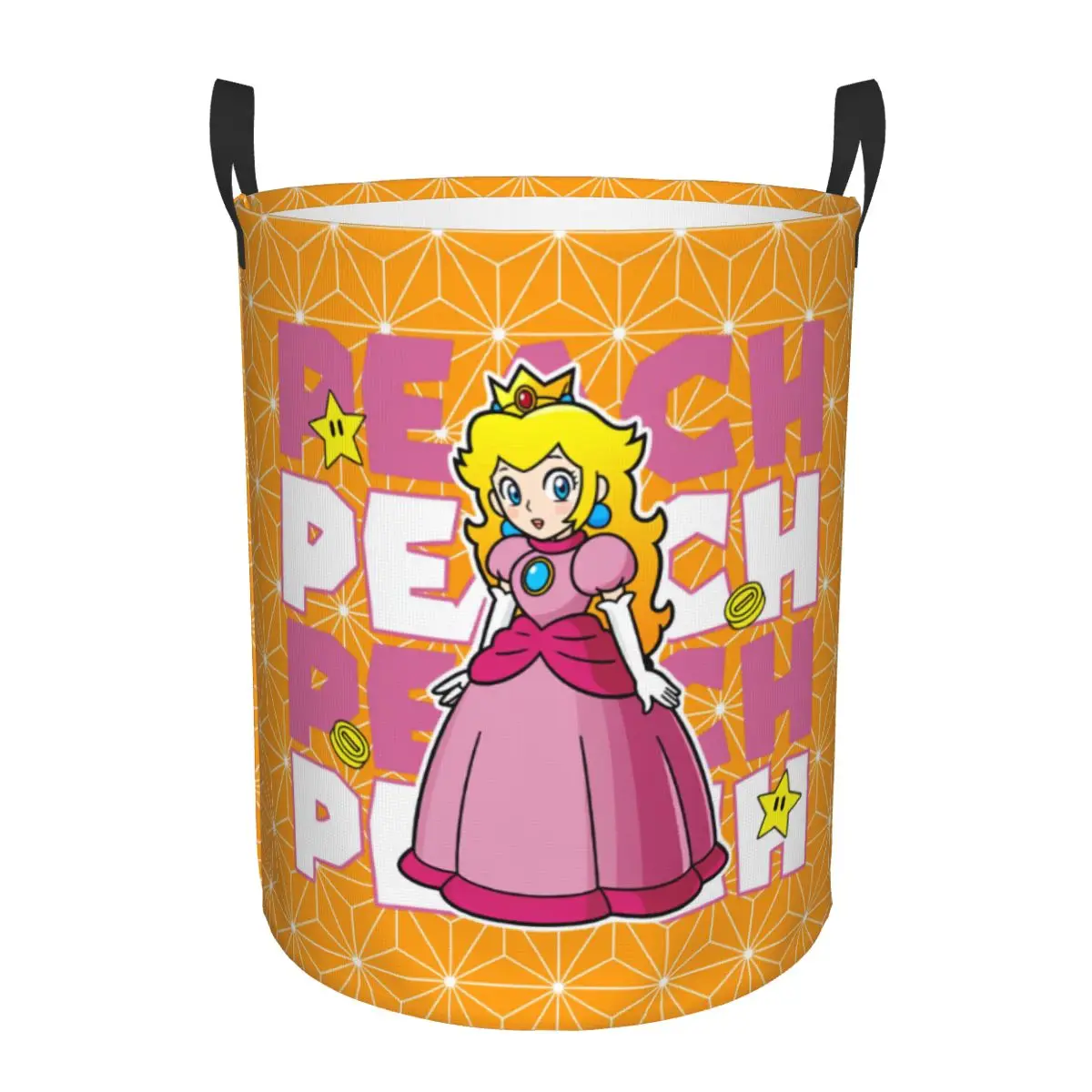 

Princess Peach Mario Anime Laundry Hamper Large Storage Basket Cartoon Living Room Laundry Organization