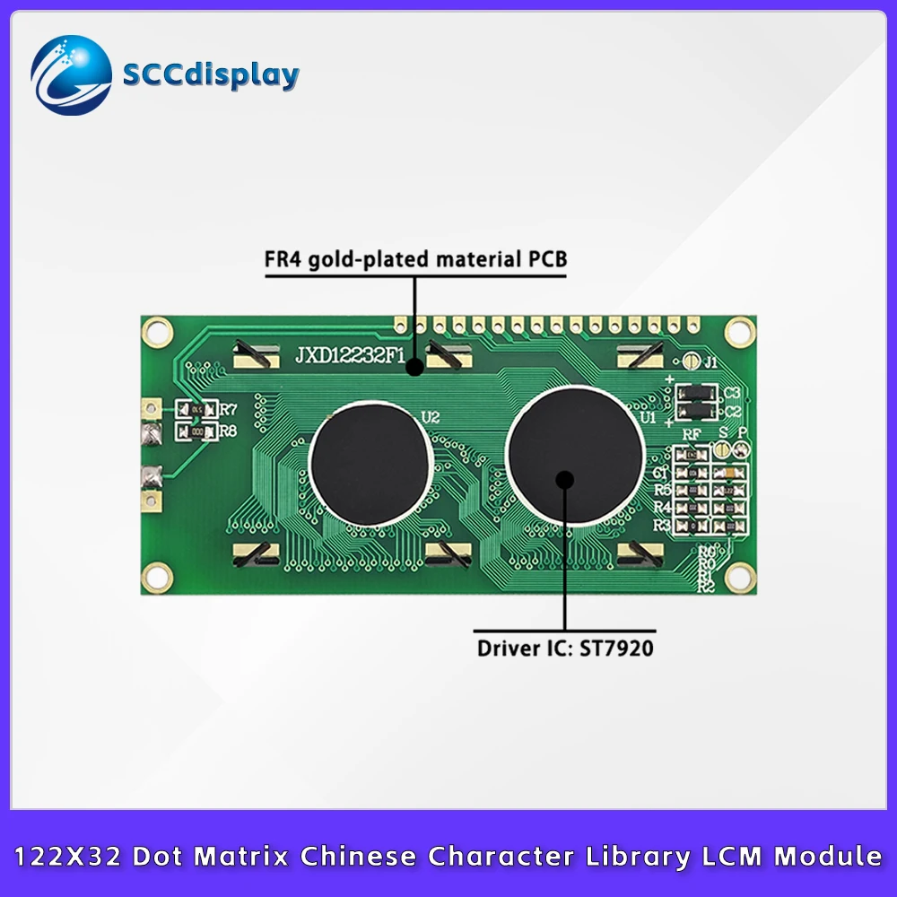 High contrast graphic dot matrix screen J XD12232F1 wide temperature 122X32 LCM display module with Chinese character library