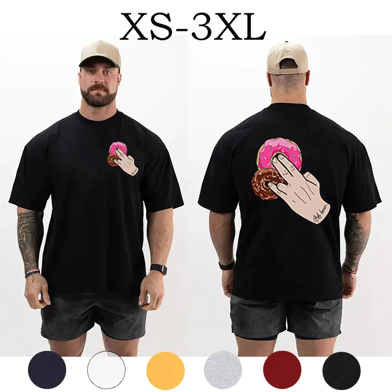 Korean Reversible Printed Tees Summer lce Cream Donut Sweet Elegant Tops Basic Men Vintage Seaside Aesthetic Unisex T-Shirt Y2K