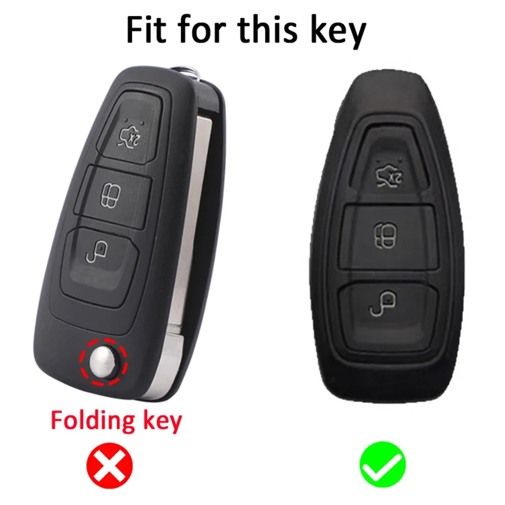 3 Buttons TPU Key Case Cover For Ford Mondeo Fiesta Kuga ST Line MK3 Focus 3 Station Wagon Ecosport Transit Custom
