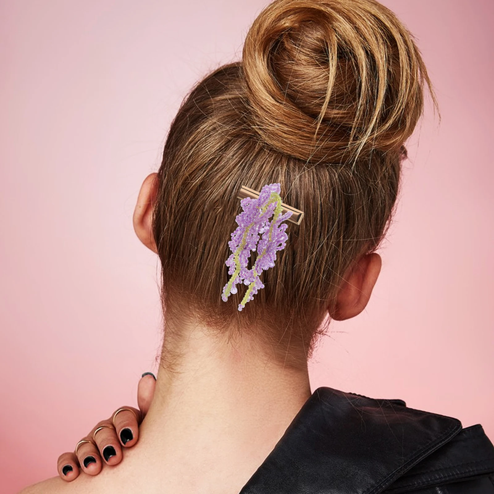 

Wisteria Flower Accessories Glass Beads Charms Diy Floral Bridal Tassel Hair Ornaments Jewelry Diy Hair Clip Making Kit Charm