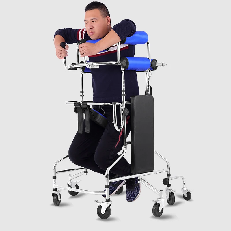 Adjustable anti-rollover assist lower limb walking hemiplegia gait trainer pediatric walker