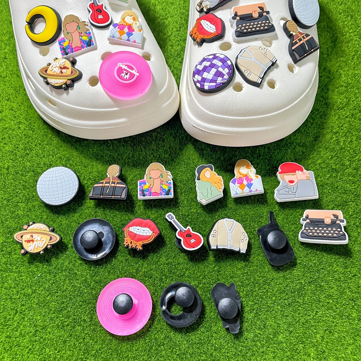 16Pcs Singer Shoe Charms, Lovely Shoe Charms for Clog Shoes, Taylor Music Stickers for Teens Girls Women Party Gifts