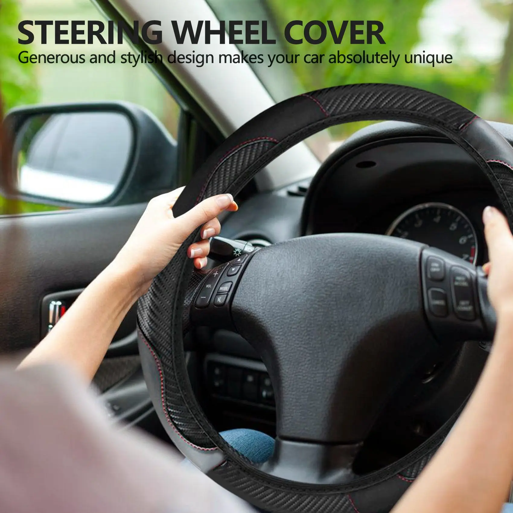 غطاء عجلة قيادة السيارة الرائج، أغطية توجيه غير قابلة للتنفس، ملحقات داخلية مناسبة لتزيين السيارة
