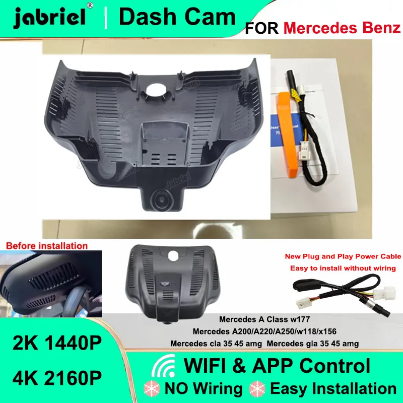 

Jabriel for Mercedes Benz A Class A200 A220 A250 w177 for Mercedes cla 35 45 gla 45 35 amg 2019 2020 2021 w118 x156 Dash Cam
