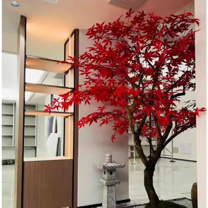 Fiberglass Interior Decor Big Simulation Tree Autumn Red Trees Japan Artificial Maple Tree
