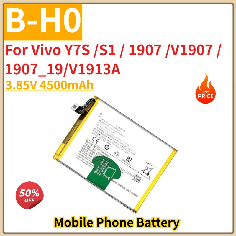 

Высококачественный аккумулятор для телефона B-H0 3,85 В 4500 мАч для Vivo Y7S/S1/1907/V1907/1907_19/V1913A, новый сменный аккумулятор