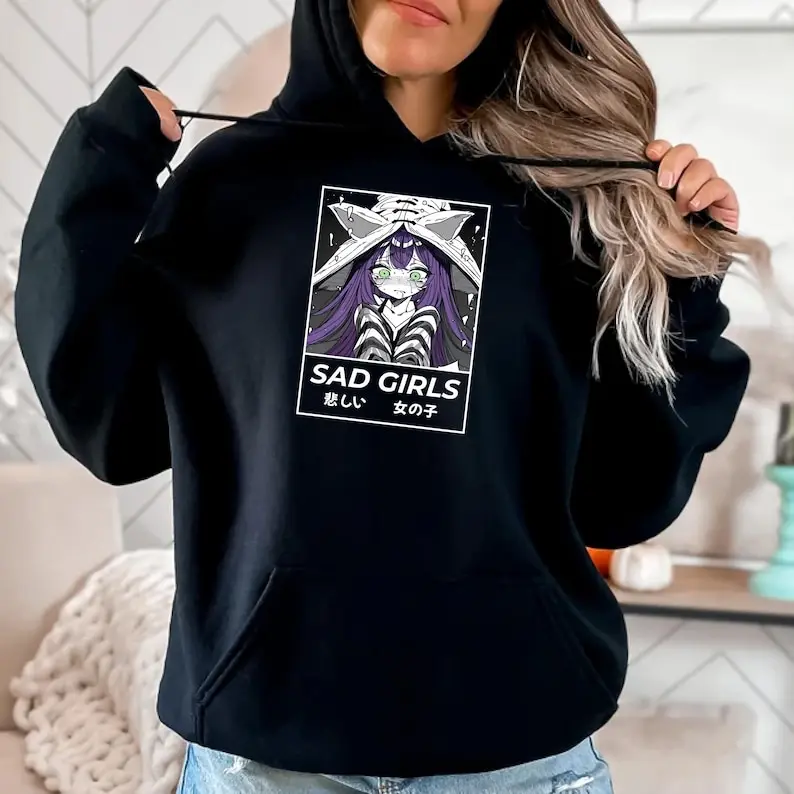 Sad Girls Hoodie Lulu - Japanese Style Gaming Sweatshirt, Unisex Hooded Sweatshirt, Hoodie, Gamer Gift