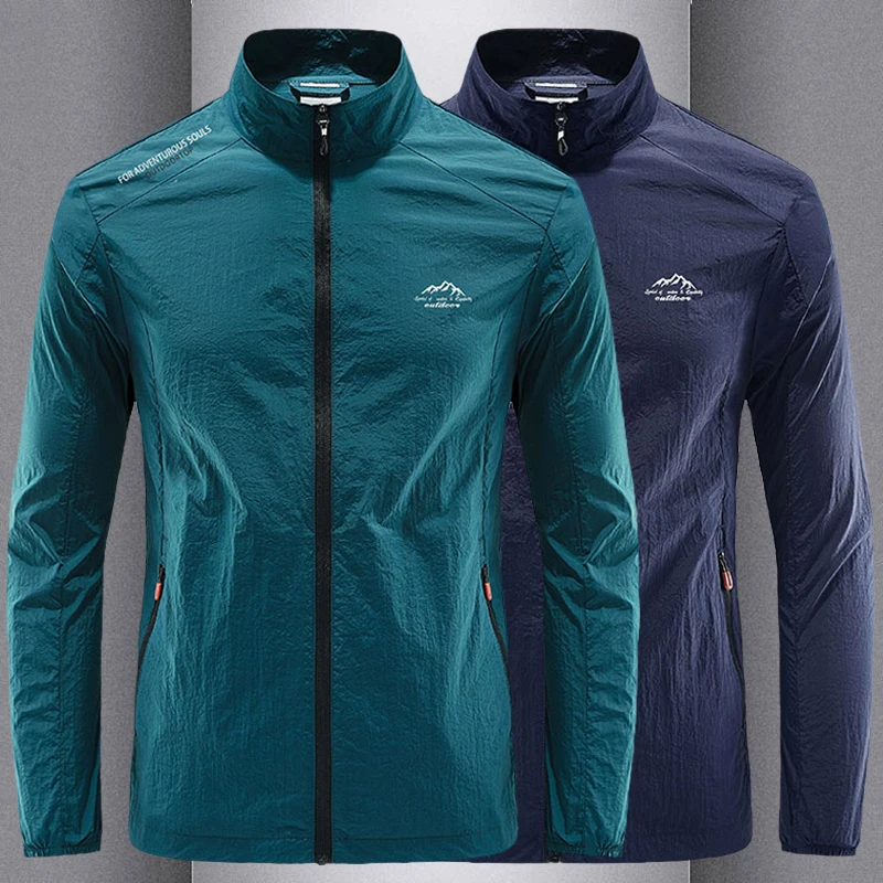 

Ультратонкая летняя мужская куртка свободного кроя для активного отдыха, быстросохнущая, дышащая, приятная к коже, на молнии, с длинными рукавами