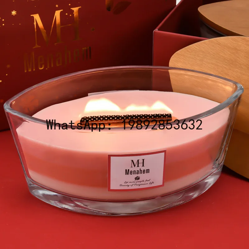 

XX White Noise Scented Candle Boat Type Scented Candle Premium Sense Gift Box Set Souvenir Plant