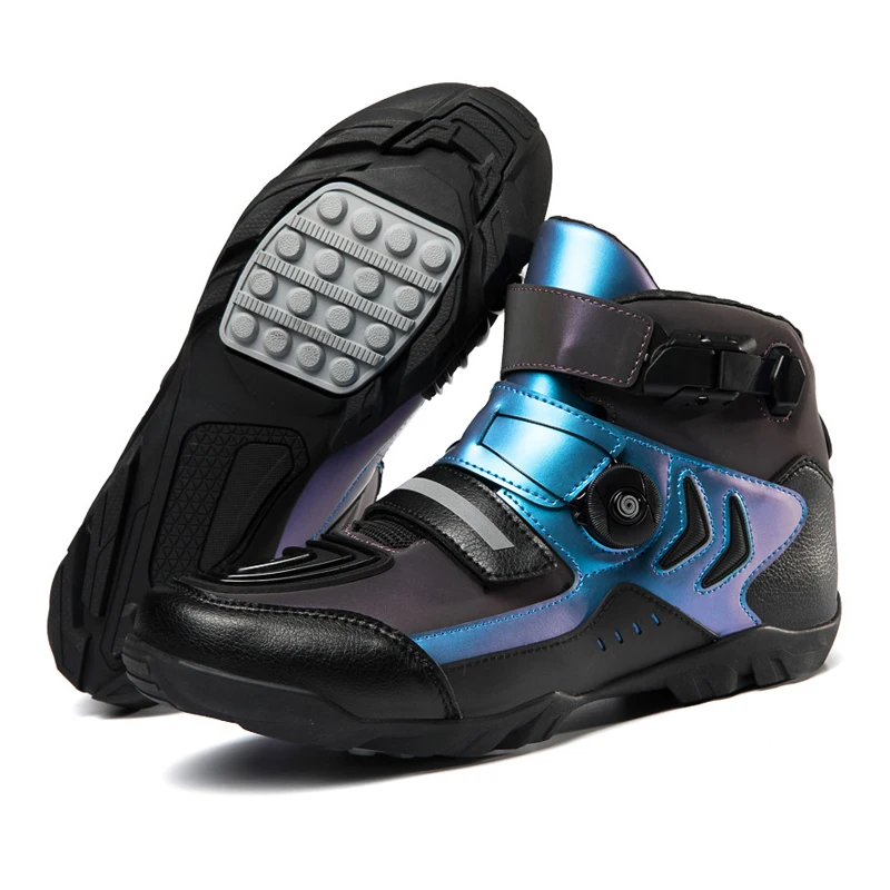 Motorcycle Boots Men Woman Leather Motos Protective Short Boots Motocross Wear Resistant Breathable Specialized Protective Shoes