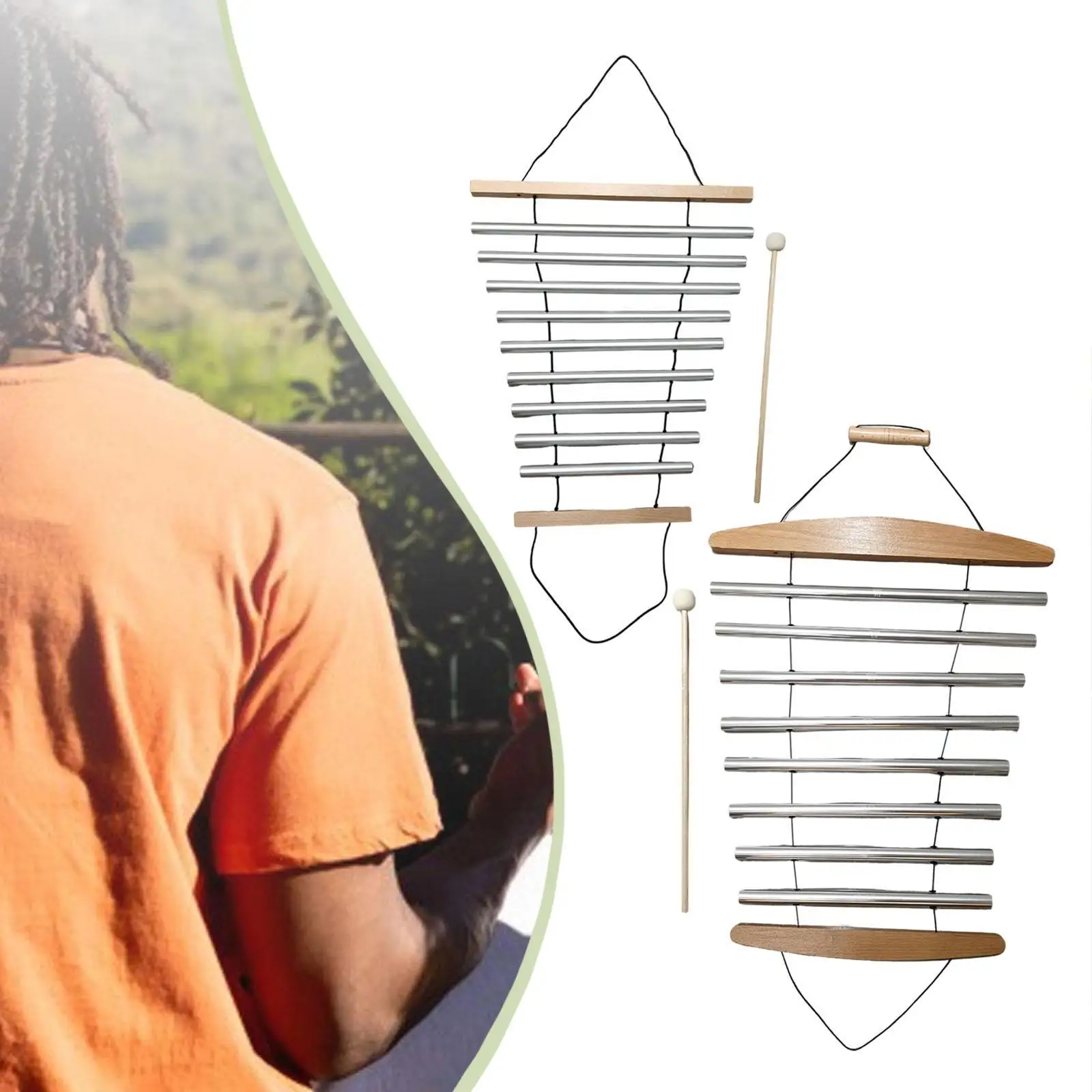 

Nature Meditation Bowl Sound Instrument Tubular Flow Chimes with Mallet Soothing Relaxation for Yoga Meditation Home