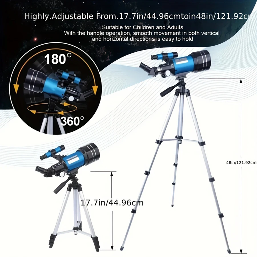 Imagem -02 - Telescópios Astronômicos de Longo Alcance Equipamento Profissional para Campismo Controle sem Fio Visão do Universo Lua Estrelas Presente para Crianças